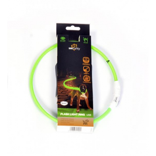 Obojok DUVO+ LED Svietiaci dog zelený nylonový 35 cm