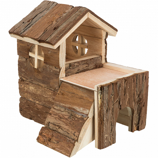 Drevený domček BJORK pre škrečky, 2 miestnosti 15 x 15 x 16 cm