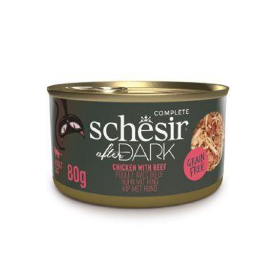 Schesir Cat konz. After Dark Wholefood kura/hovädzie 80g Schesir Cat konz. After Dark Wholefood kura/hovädzie 80g