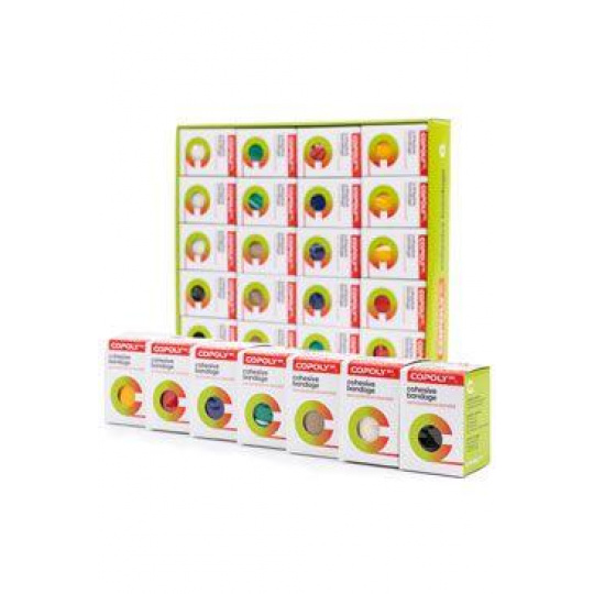 Elastická bandáž. CoPoly 7,5cm x 4,5m MIX 20ks BOX