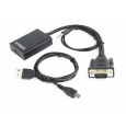 Gembird A-VGA-HDMI-01 adaptér k video kabelům 0,15 m HDMI Typ A (standardní) VGA (D-Sub) Černá