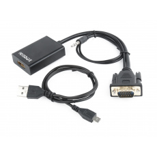 Gembird A-VGA-HDMI-01 adaptér k video kabelům 0,15 m HDMI Typ A (standardní) VGA (D-Sub) Černá