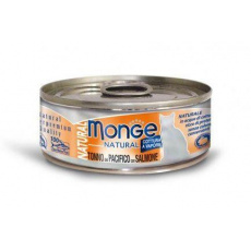 MONGE NATURAL kúsky tuniaka s lososom pre mačky 80 g