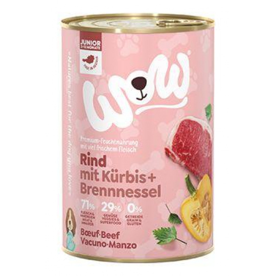 WOW konzerva Junior hovädzie s tekvicou 400g WOW konzerva Junior hovädzie s tekvicou 400g