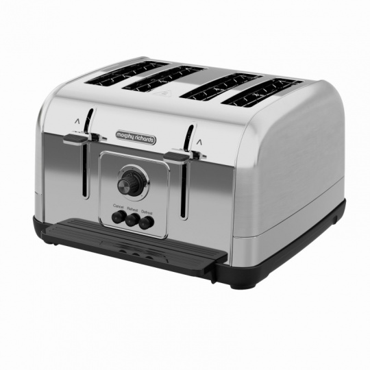 Morphy Richards 240130 toustovač 4 krajíců 1800 W Broušená ocel