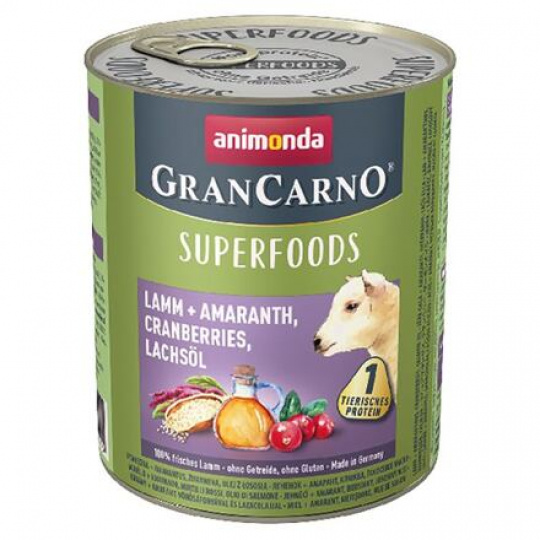 GRANCARNO Superfoods jahňacie, amarant, brusnice, los.olej 800 g pre psy GRANCARNO Superfoods jahňacie, amarant, brusnice, los.olej 800 g pre psy