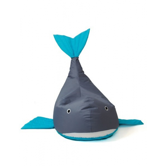 Sako taška pouffe Whale šedomodrá L 110 x 80 cm