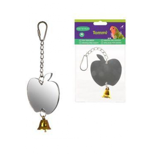 Hračka pre exoty zrkadielko jablko so zvončekom Hračka pre exoty zrkadielko jablko so zvončekom
