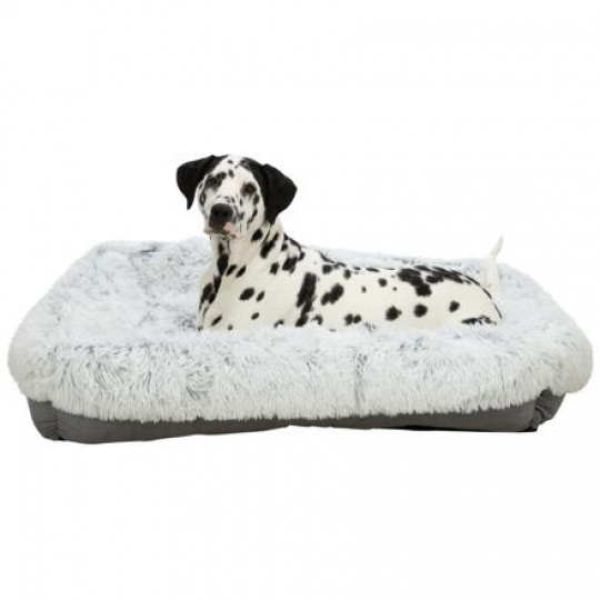 Obdĺžnikový pelech HARVEY, dlhý vlas plyš/semiš, sivá Obdĺžnikový pelech HARVEY, dlhý vlas plyš/semiš, sivá