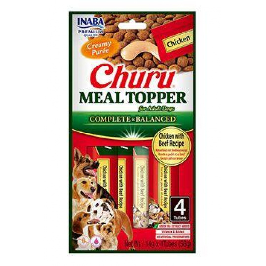 Churu Dog Meal Topper Chicken with Beef Recipe 4x14g Churu Dog Meal Topper Chicken with Beef Recipe 4x14g