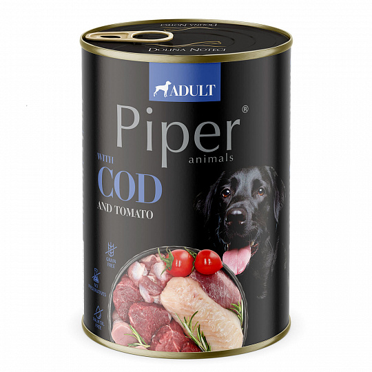 NEW PIPER s treskou a rajčinami, konzerva pre psy 400 g