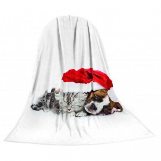Deka TEXSTAR mikrovlákno 280g 150 x 200 cm, mačiatko a šteniatko vianočné Deka TEXSTAR mikrovlákno 280g 150 x 200 cm, mačiatko a šteniatko vianočné
