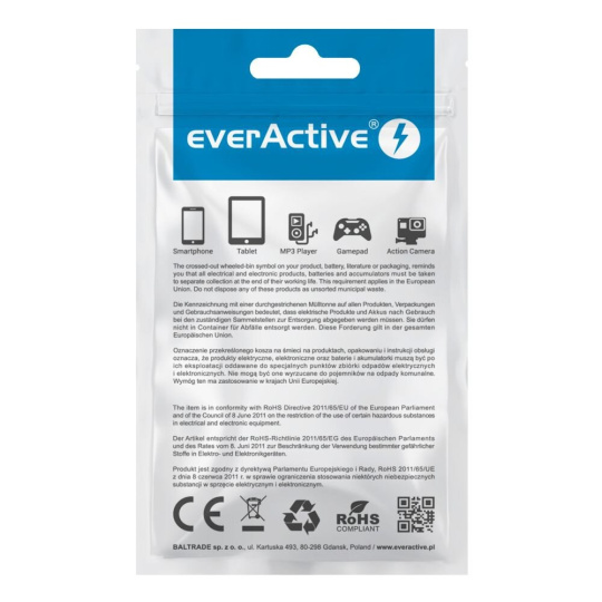 everActive USB-C kabel 1m - bílý, silikonový, podpora rychlého nabíjení, 3A - CBS-1CW