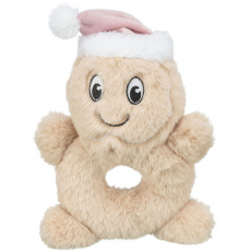 Vianočná sušienka, hračka so zvukom, 22 cm, plyš, krémová