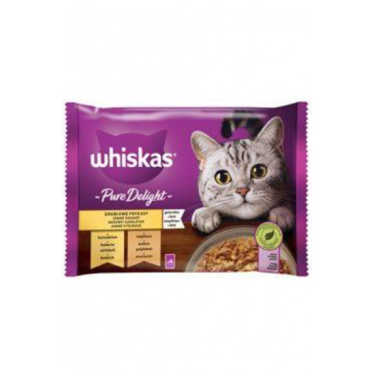 Whiskas kaps. Pure Delight hydinové v želé 4x85g Whiskas kaps. Pure Delight hydinové v želé 4x85g