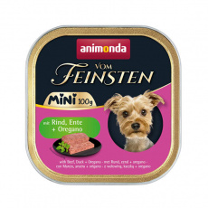 ANIMONDA paštéta Vom Feinsten MINI - hovädzie, kačica, oregano pre psy 100 g ANIMONDA paštéta Vom Feinsten MINI - hovädzie, kačica, oregano pre psy 100 g