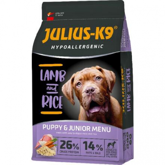 JULIUS K-9 HighPremium PUPPY&JUNIOR Hypoallergenic LAMB&Rice