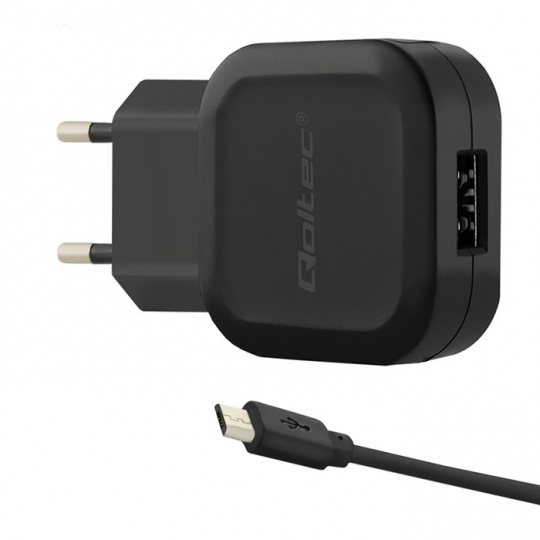 Qoltec 50195 Síťová nabíječka 5V | 2.4A | 12 W | Kabel USB + Micro USB