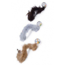 Hračka mačka Loptička chrastiaca s perovým chvostom 45cm KAR Hračka mačka Loptička chrastiaca s perovým chvostom 45cm KAR