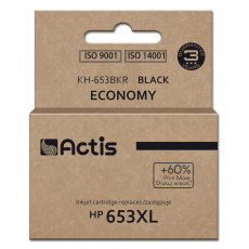 Actis KH-653BKR Inkoust pro tiskárny HP, náhradní inkoust HP 653XL 3YM75AE; Premium; 20 ml; 575 stran; černý