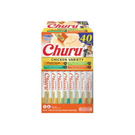 Pamlsek Inaba Churu cat Kura 4 príchute 40 túb 560 g Pamlsek Inaba Churu cat Kura 4 príchute 40 túb 560 g