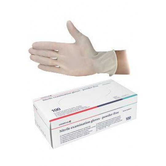 Rukavice hniezdo.vyš.CVET nitril XL/100ks bez púdru, biele