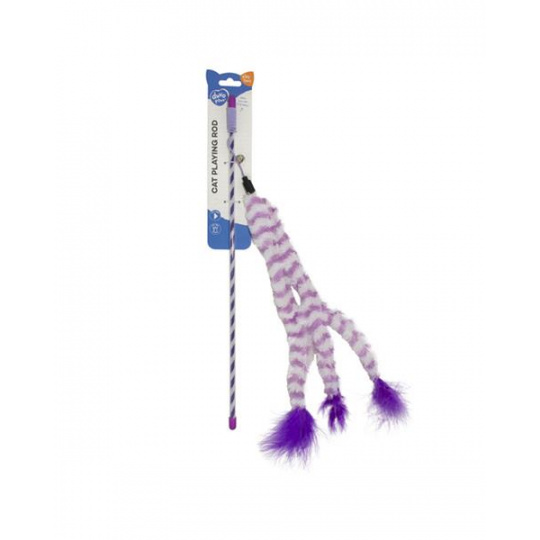 Hračka DUVO + tyč na hranie s premenlivými semišovými chvostíkmi a pierkami 44x8x3,5cm Hračka DUVO + tyč na hranie s premenlivými semišovými chvostíkmi a pierkami 44x8x3,5cm