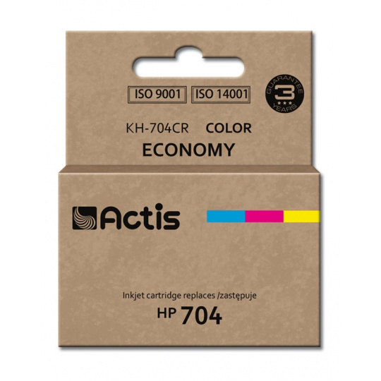 Actis KH-704CR inkoust (náhrada za HP 704 CN693AE; standardní; 9 ml; barevný)