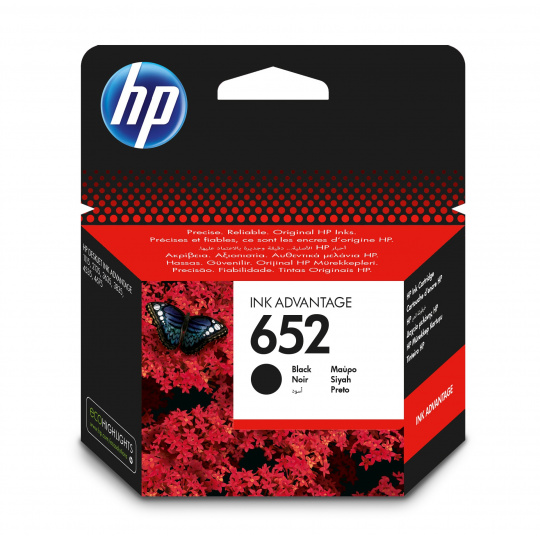 HP 652 Černá originální inkoustová kazeta Advantage