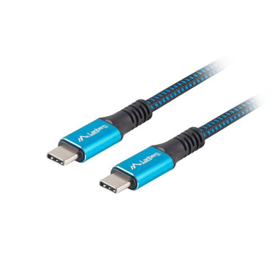 Lanberg CA-CMCM-45CU-0005-BK USB kabel USB4 Gen 2x2 0,5 m USB C Černá, Modrá