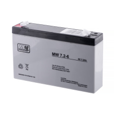 MPL MW POWER MW 7.2-6 UPS battery Lead-acid accumulator VRLA AGM Maintenance-free 6 V 7,2 Ah Black