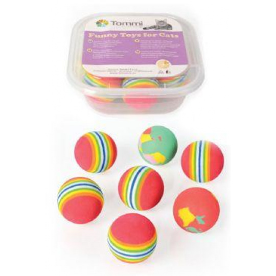 Hračka BOX Loptička dúhový machový 4cm /7ks