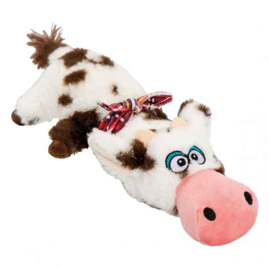 Kravička ležiaca HipHop Dog, 30 cm, plyšová hračka pre psy, strakatá Kravička ležiaca HipHop Dog, 30 cm, plyšová hračka pre psy, strakatá