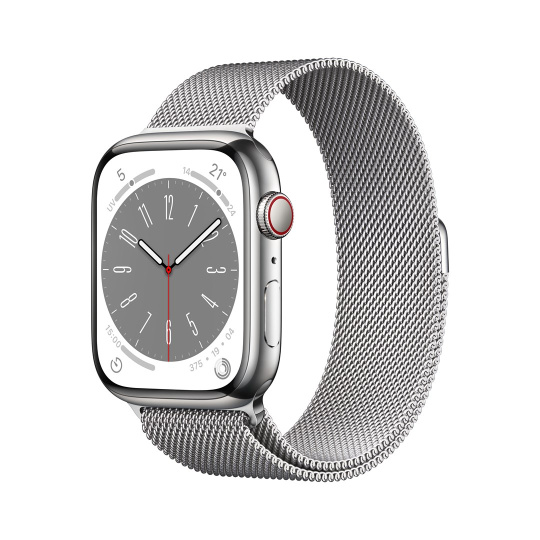 Apple Watch Series 8 OLED 45 mm 4G Stříbrná GPS