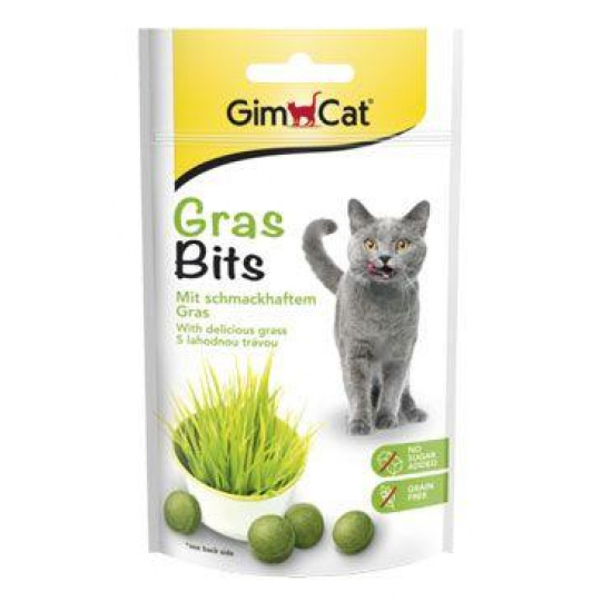 Gimcat GRAS BITS tabletky s mačacou trávou 40g