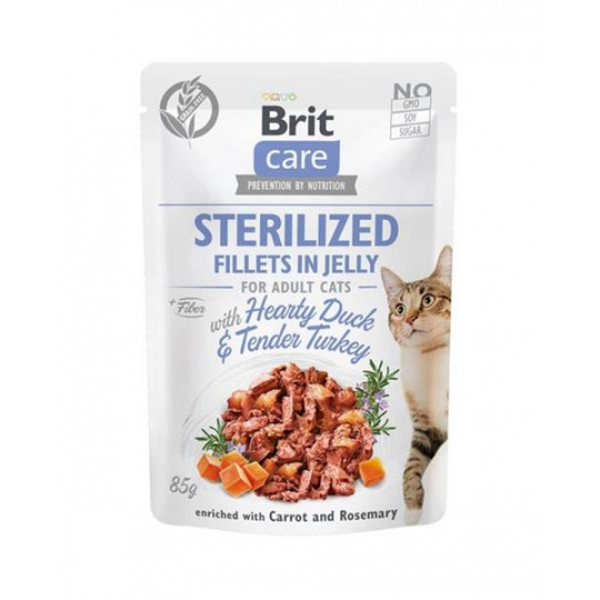 Brit Care cat Kapsička Sterilized Fillets in Jelly with Hearty Duck & Tender Turkey 24 x 85 g Brit Care cat Kapsička Sterilized Fillets in Jelly with Hearty Duck & Tender Turkey 24 x 85 g