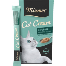 MIAMOR Cat Cream Poultry - pamlsek pro kočky - 6x15g