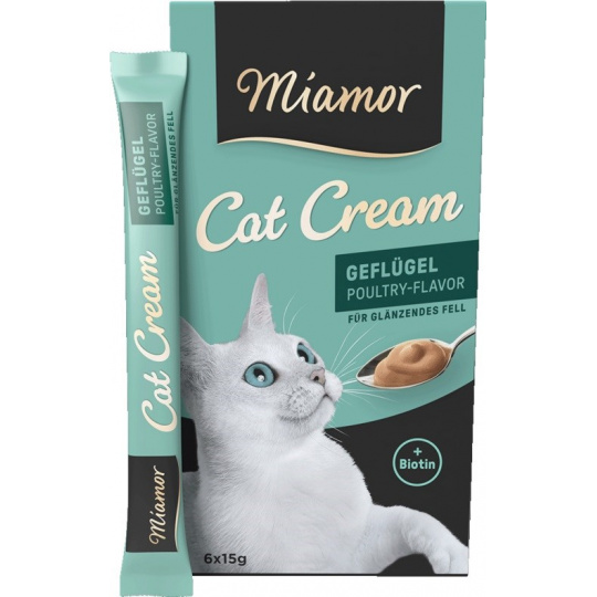 MIAMOR Cat Cream Poultry - pamlsek pro kočky - 6x15g