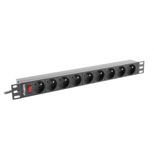 NAPÁJECÍ LIŠTA LANBERG 19" RACK (1U, 16A, 9X 230V PL)