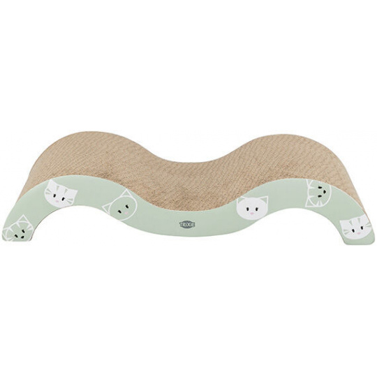 MIMI škrabací kartón vlna 50 x 9 x 23 cm, s catnipom, šalviová/sivá - LIMITOVANÁ PONUKA