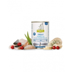 ISEGRIM dog Adult Pstruh s paštrnákom, brusnicami a divokými bylinkami bal. 6 x 800 g konzerva