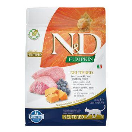 N&D Pumpkin CAT Neutered Lamb & Blueberry 300g N&D Pumpkin CAT Neutered Lamb & Blueberry 300g