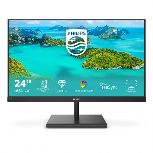 Philips E Line 245E1S/00 LED display 60,5 cm (23.8") 2560 x 1440 px 2K Ultra HD LCD Černá