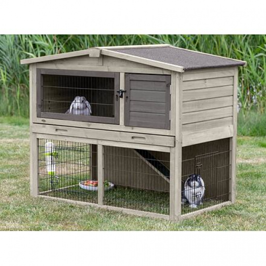NATURA mega králikáreň s výbehom, 124 x 102 x 78 cm, sivá/hnedá NATURA mega králikáreň s výbehom, 124 x 102 x 78 cm, sivá/hnedá