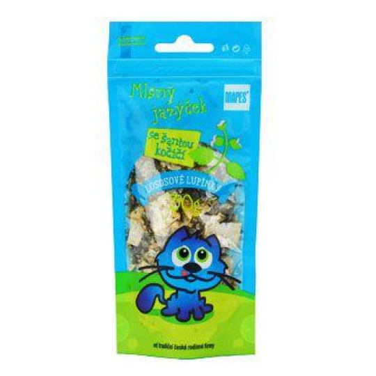 Pochúťka mačacia MAPES lososové lupienky so šantou 30g