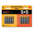 Kodak XTRALIFE Alkaline AAA Battery 10 (5+5 pack)