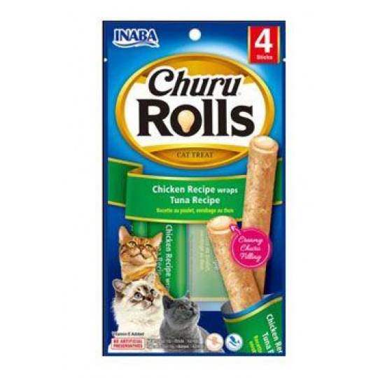 Churu Cat Rolls Kuracie s tuniakovým krémom 4x10g