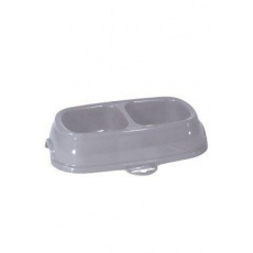 Miska plast dvojmiska mačka protišmyková 2x0,2l sivá Zol Miska plast dvojmiska mačka protišmyková 2x0,2l sivá Zol