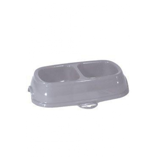 Miska plast dvojmiska mačka protišmyková 2x0,2l sivá Zol Miska plast dvojmiska mačka protišmyková 2x0,2l sivá Zol