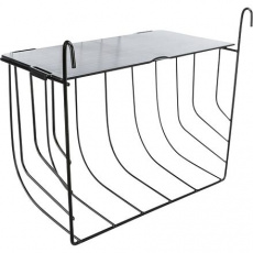 Jasle na seno s vekom, na zavesenie, lakovaný kov, čierna Jasle na seno s vekom, na zavesenie, lakovaný kov, čierna